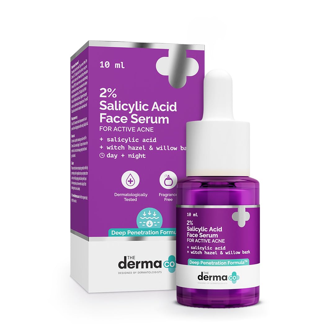 61yksgXYsuL._SL1080_ The Derma Co 2% Salicylic Acid Face Serum - 10 ml | Reduces acne & blackheads - Image 1